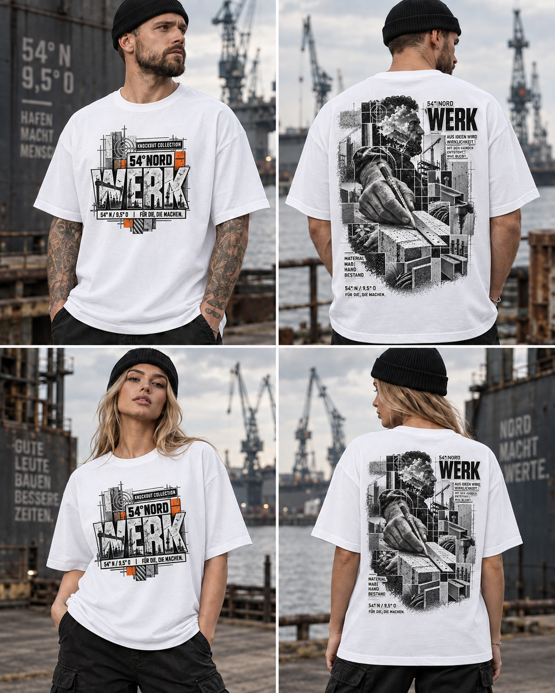 54° Nord WERK 01 Oversized T-Shirt – Mit den Händen entsteht, was bleibt