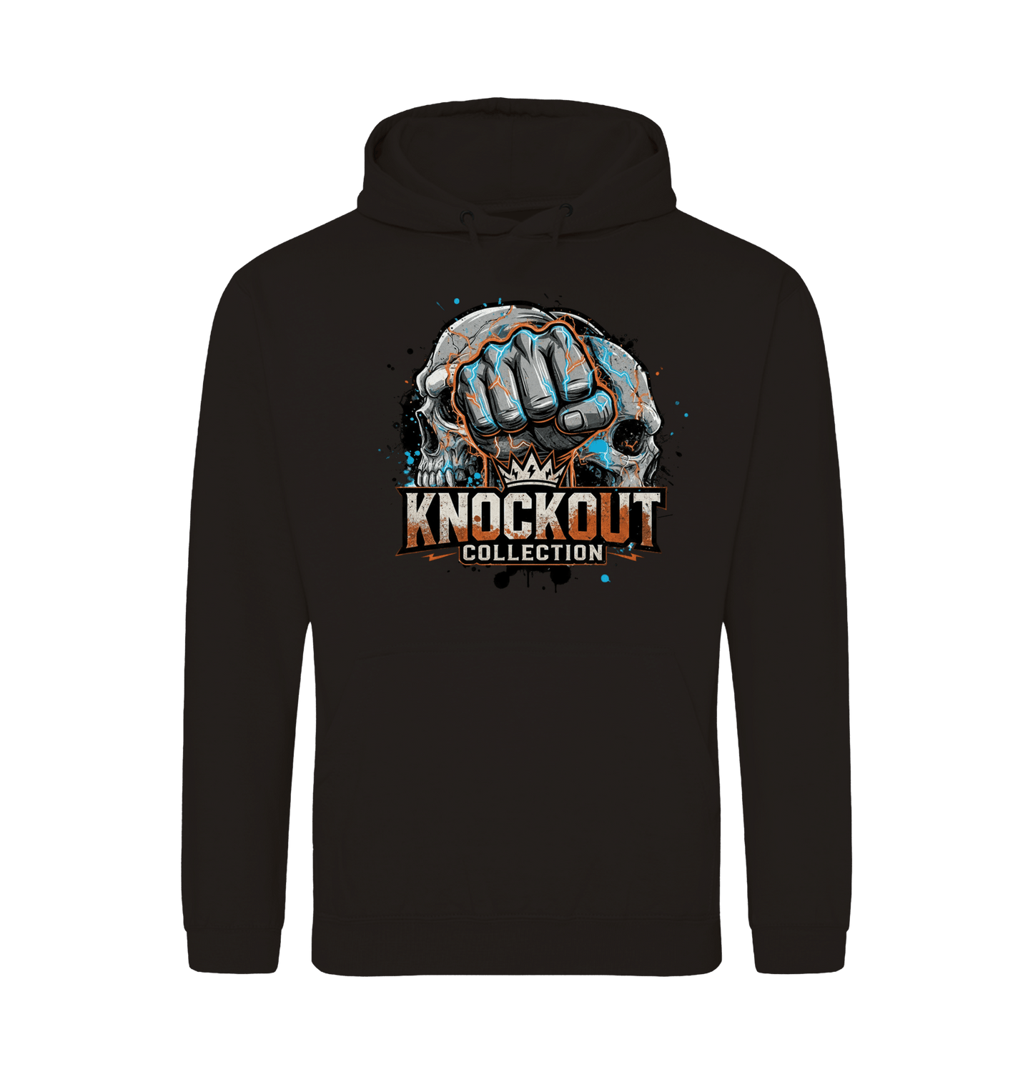 Deep Black Printed Hoody Front