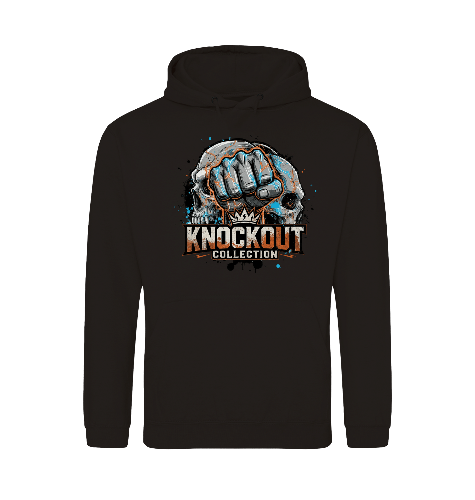 Deep Black Printed Hoody Front