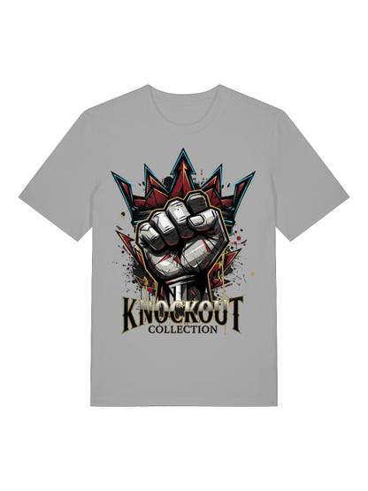 T-Shirt Classic Boxen Knockout Fist Grey Herren Vorderansicht Knockout Collection