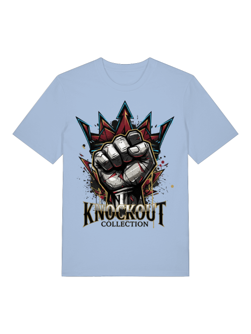 T-Shirt Classic Boxen Knockout Fist Iceblue Herren Vorderansicht Knockout Collection