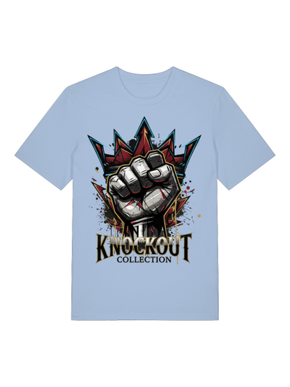 T-Shirt Classic Boxen Knockout Fist Iceblue Herren Vorderansicht Knockout Collection