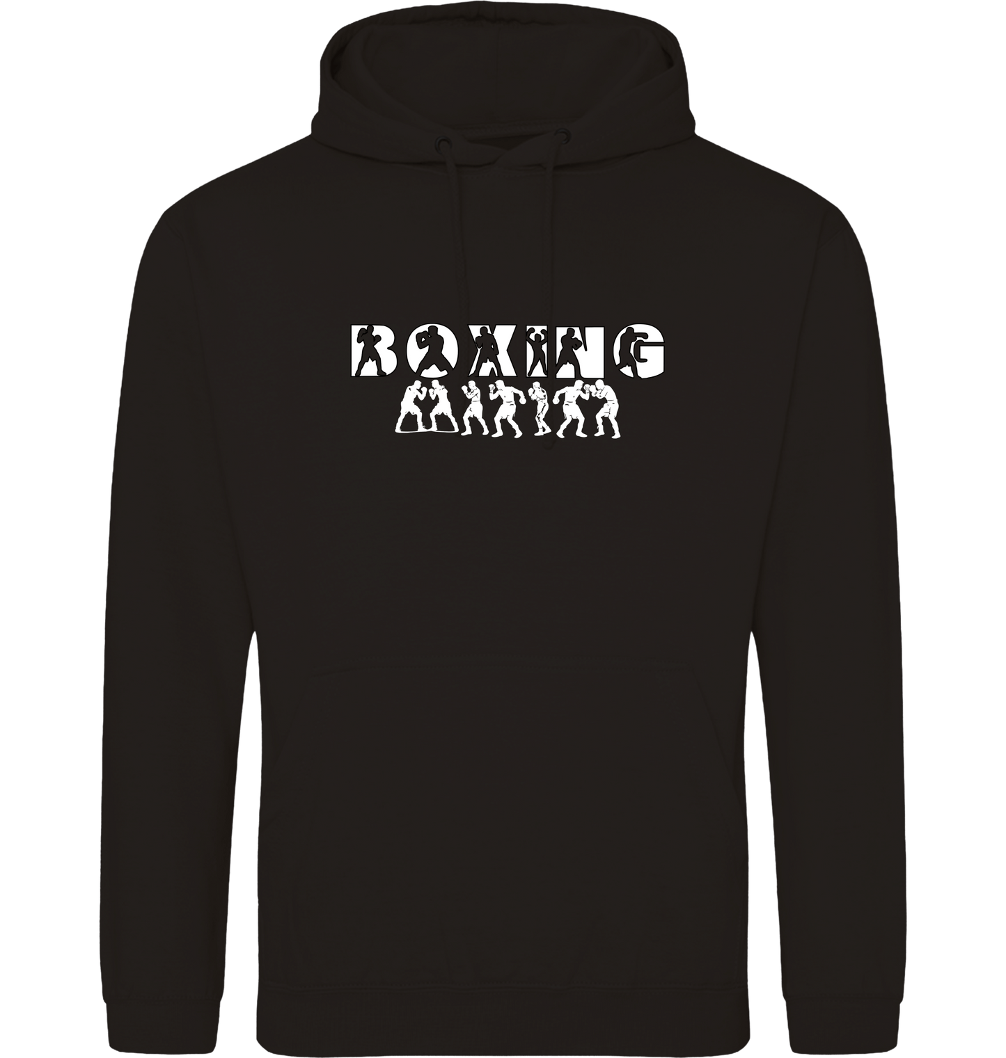 Deep Black Printed Hoody Front