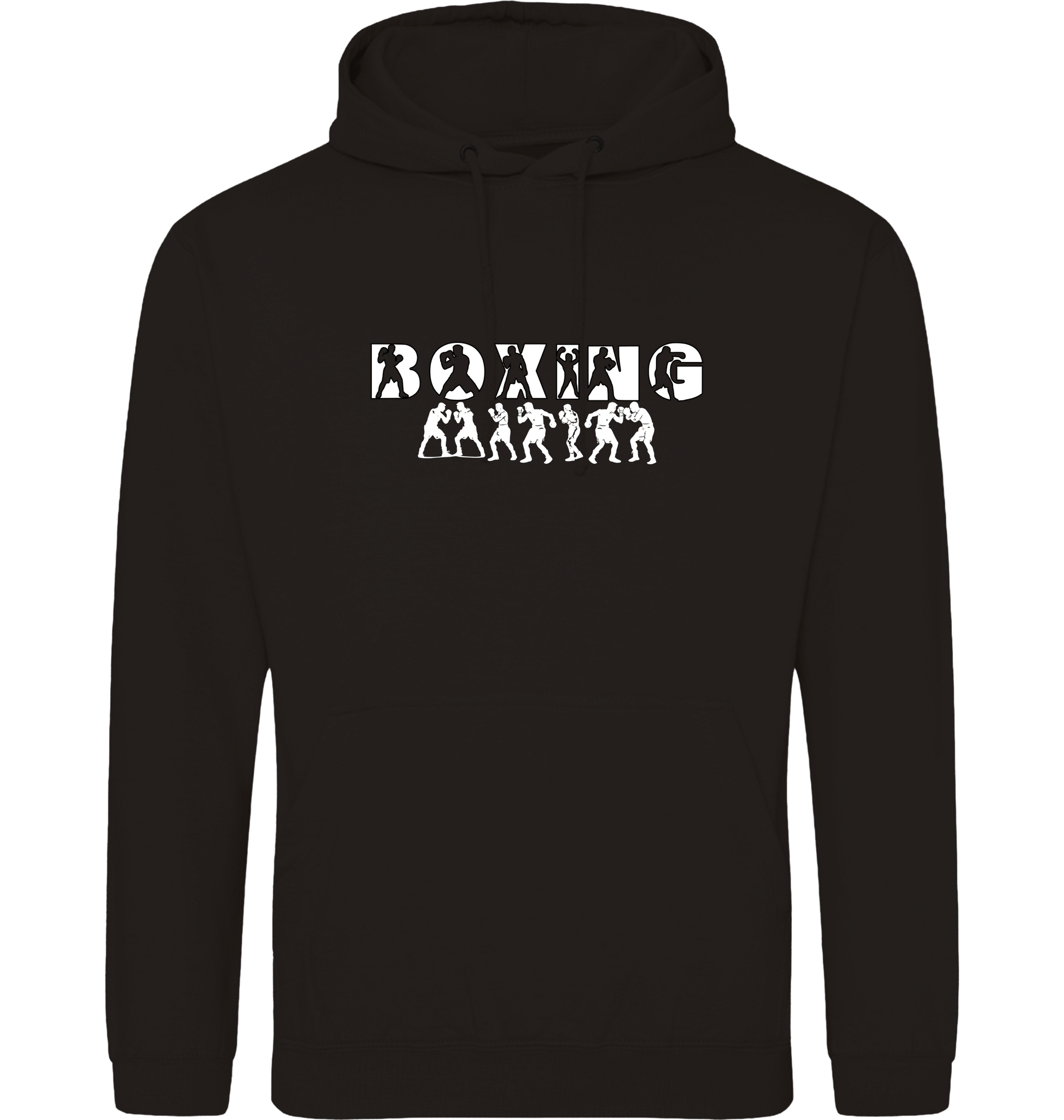 Deep Black Printed Hoody Front