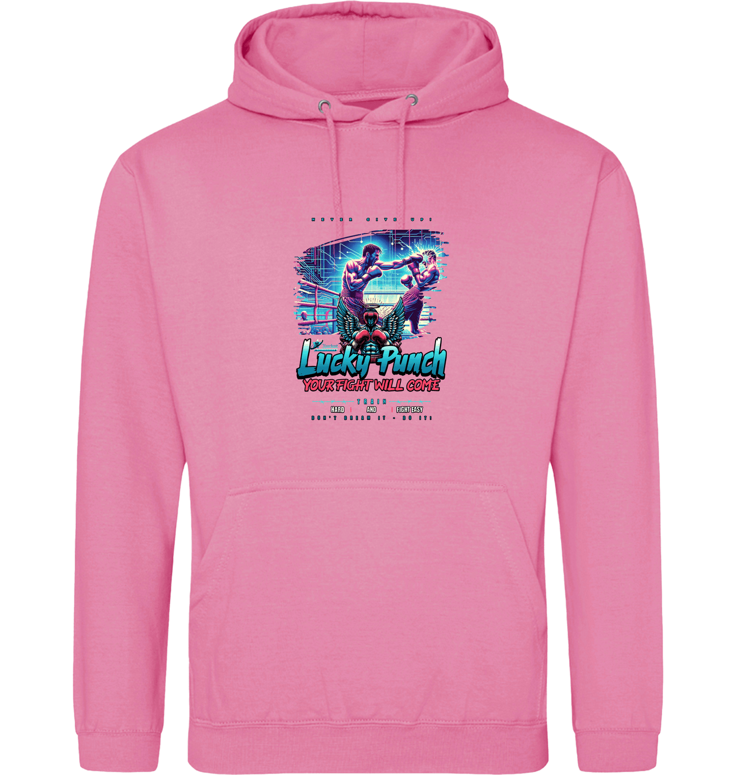 Bubblegum Pink Printed Hoody Front