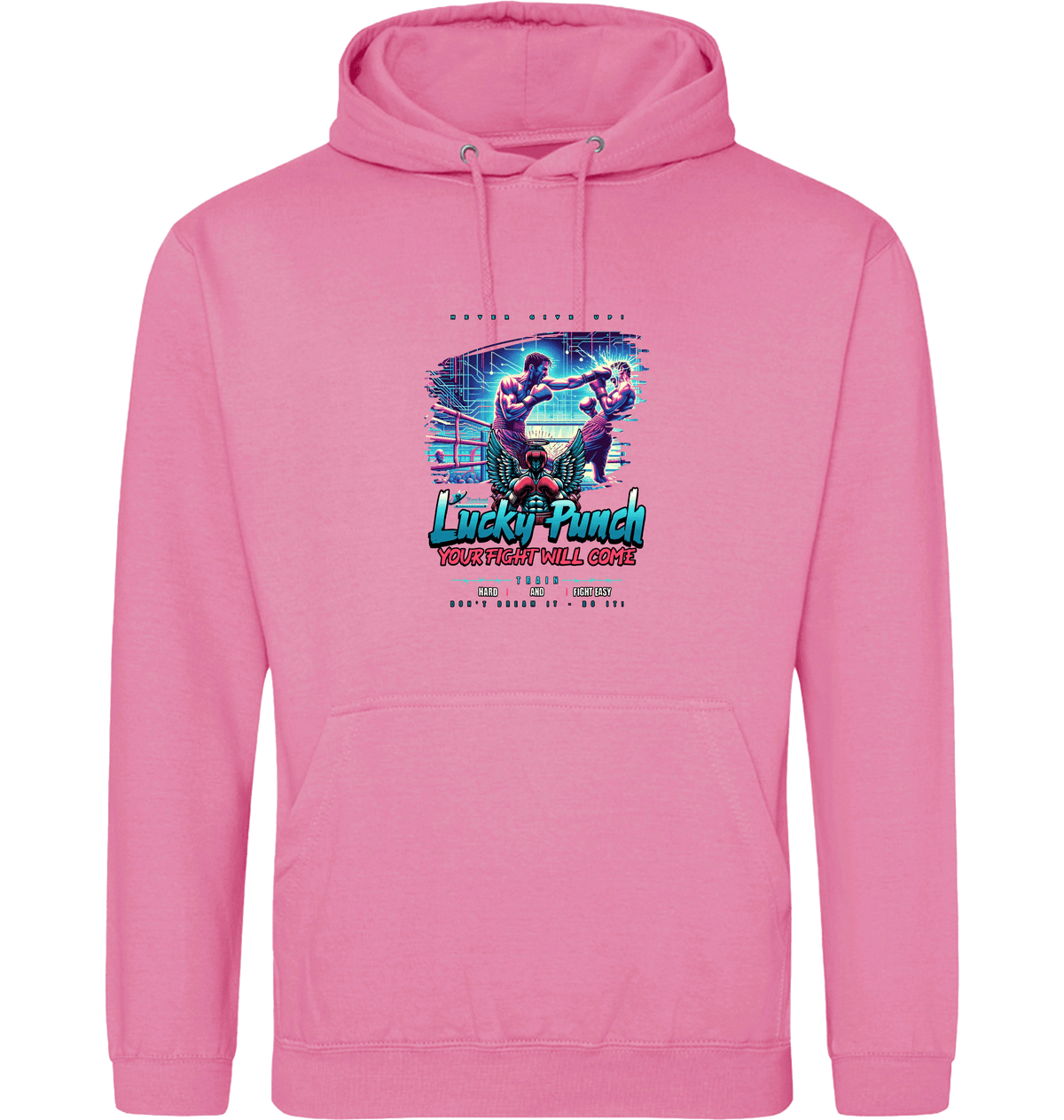 Bubblegum Pink Printed Hoody Front