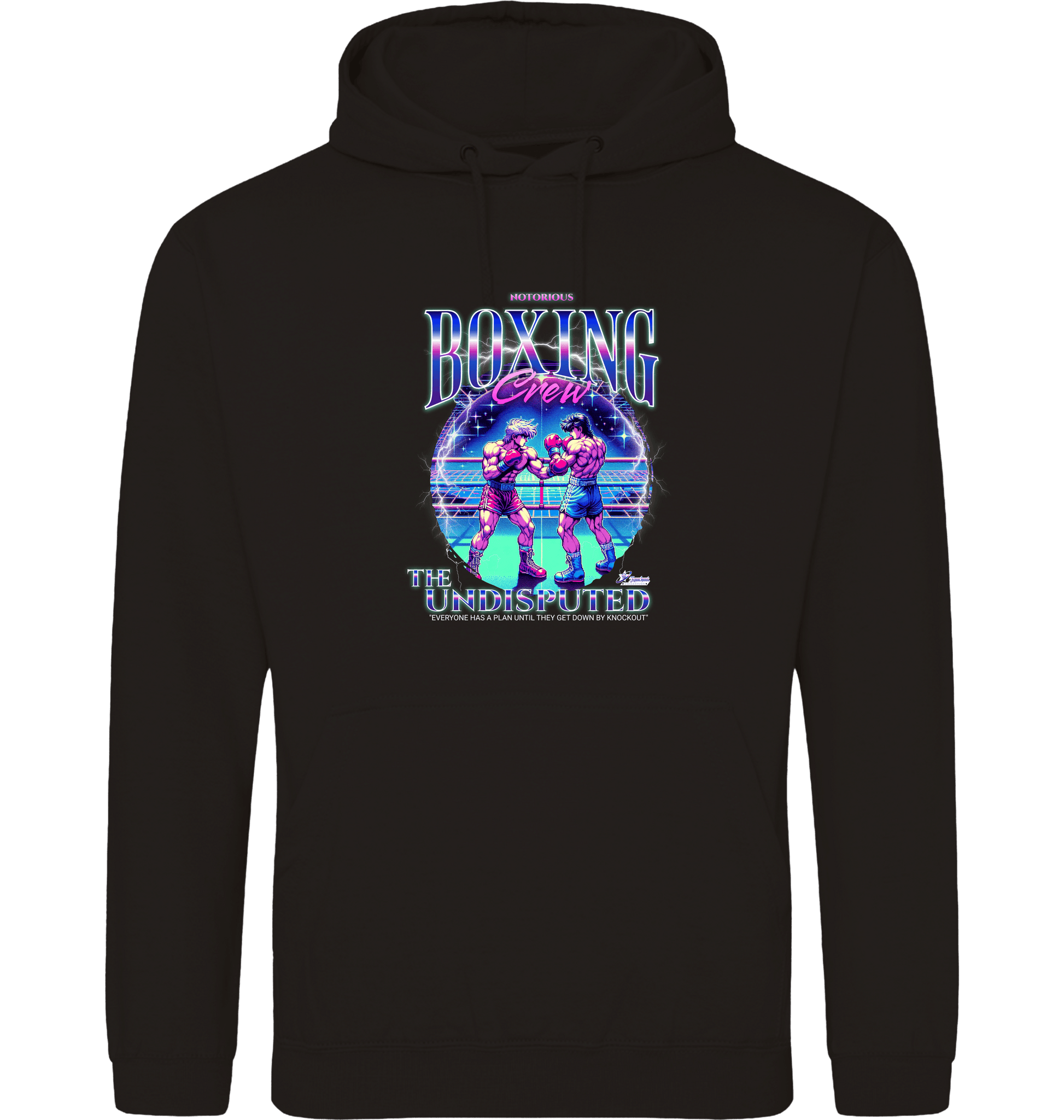 Deep Black Printed Hoody Front