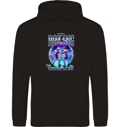 Deep Black Printed Hoody Front