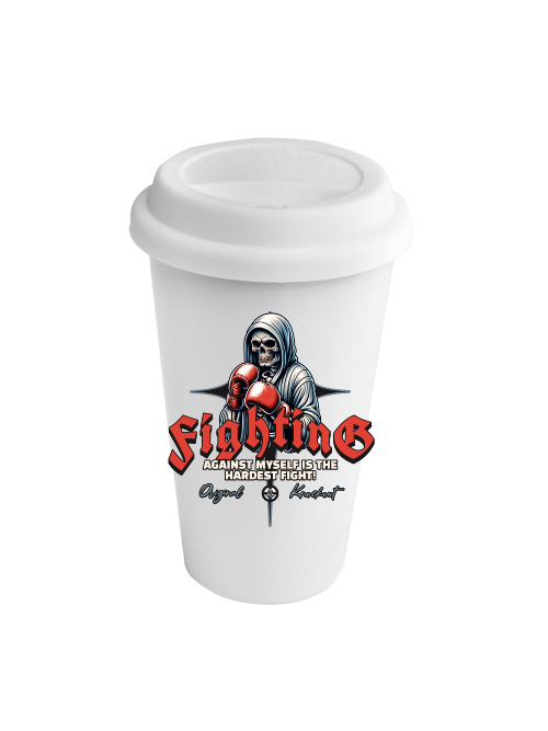 Coffee-to-Go Becher mit Abdeckung | Fighting