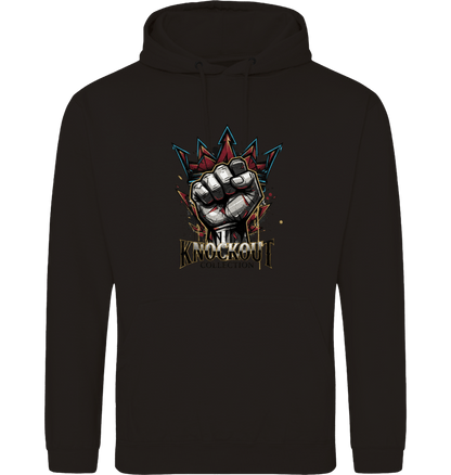 Deep Black Printed Hoody Front