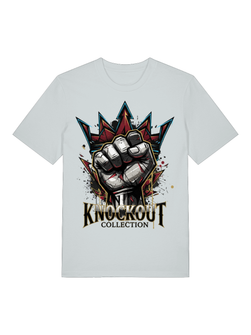 T-Shirt Classic Boxen Knockout Fist Ice Blue Herren Vorderansicht Knockout Collection