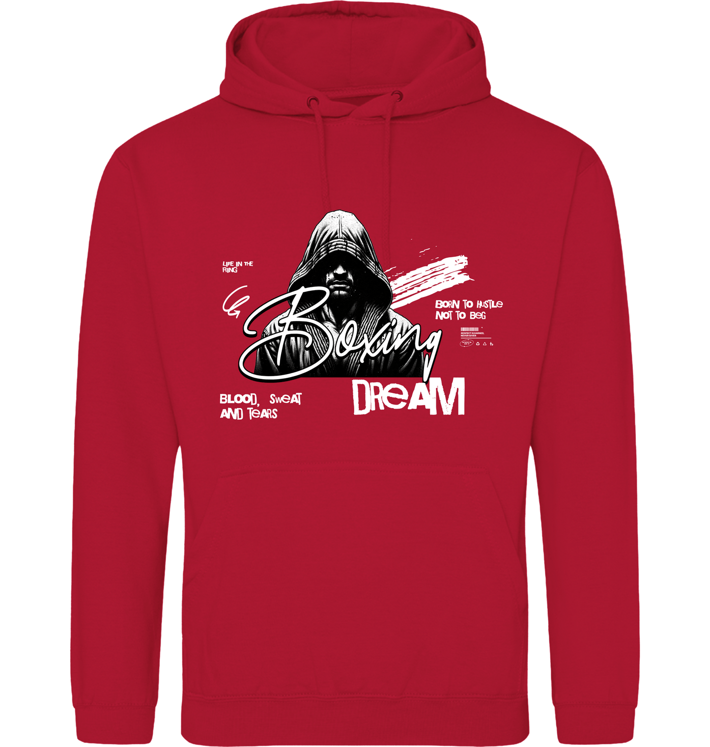 Fire Red Printed Hoody Front