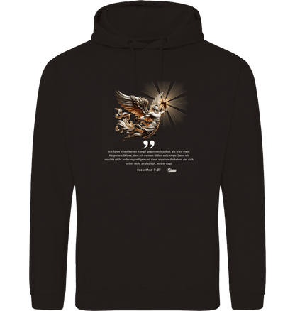 Deep Black Printed Hoody Front