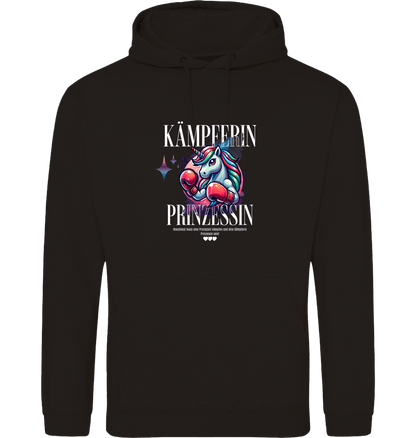 Deep Black Printed Hoody Front