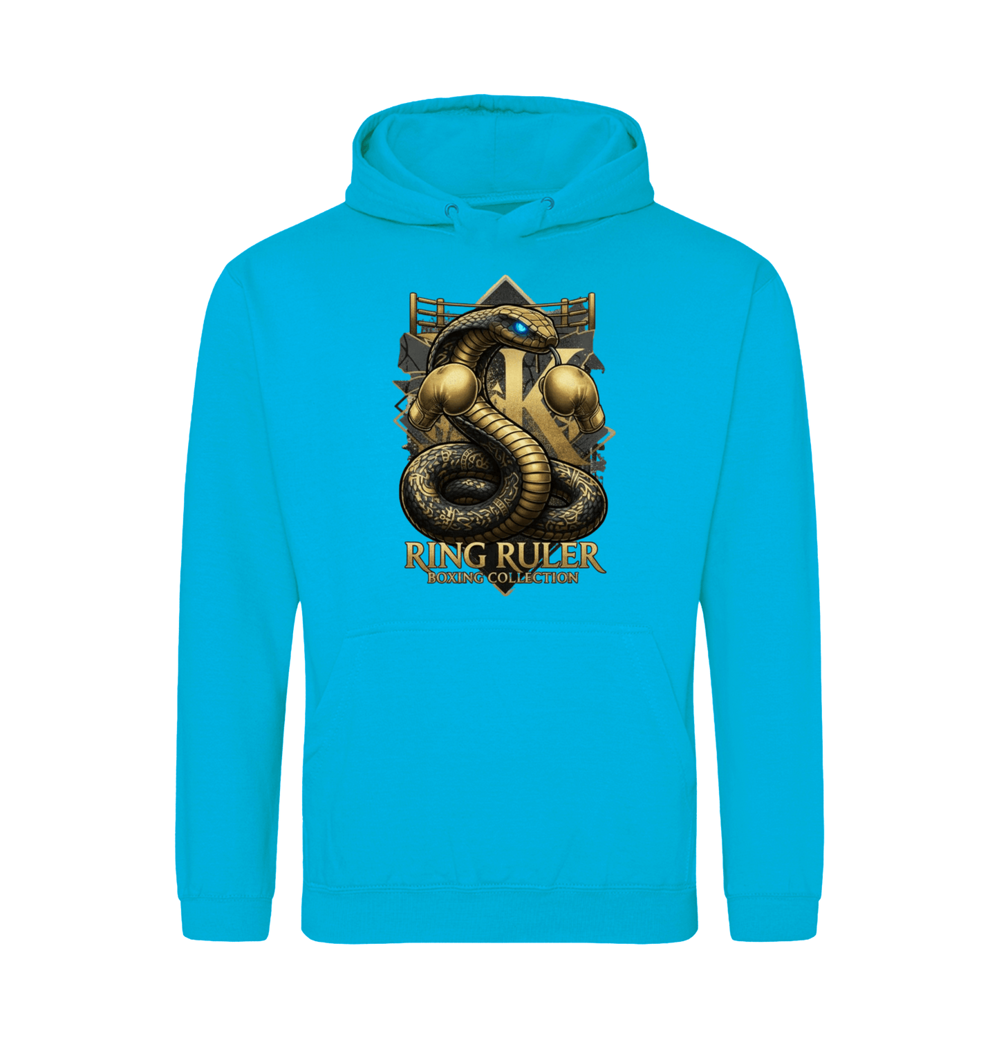 Hawaiian Blue Printed Hoody Front