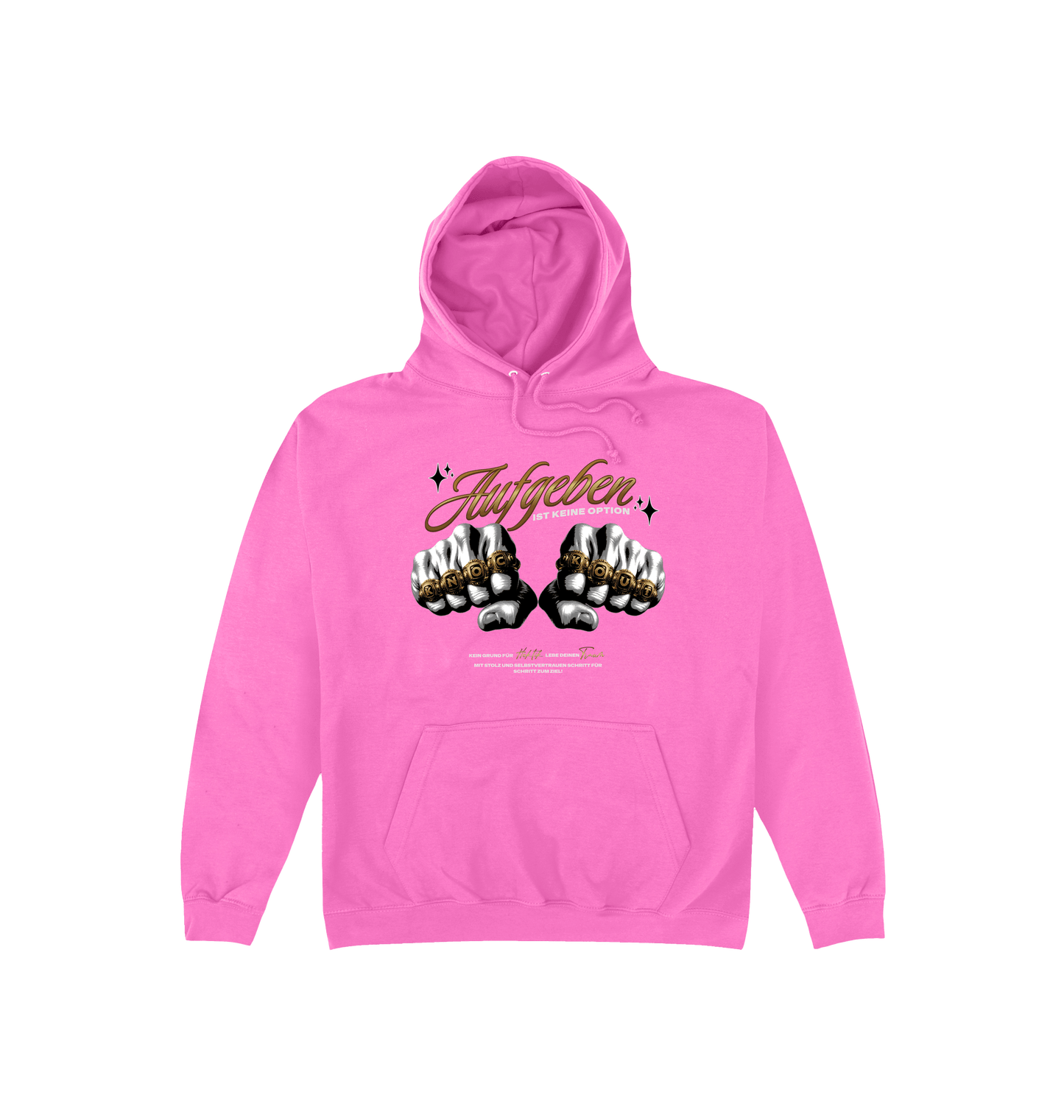 Candyfloss Pink Printed Hoody Front