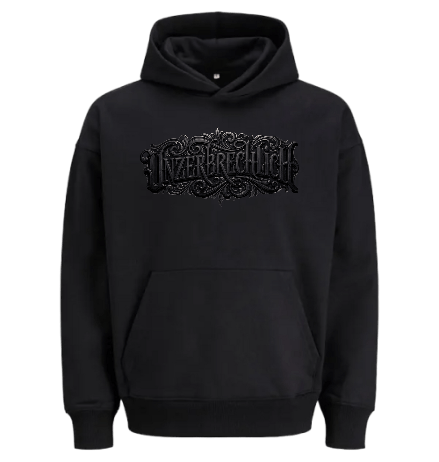 Black Printed Hoody Front