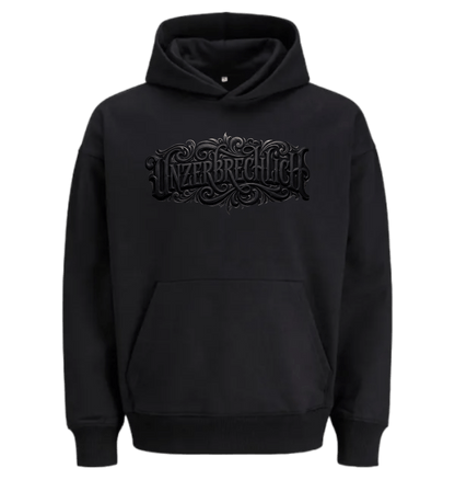 Black Printed Hoody Front