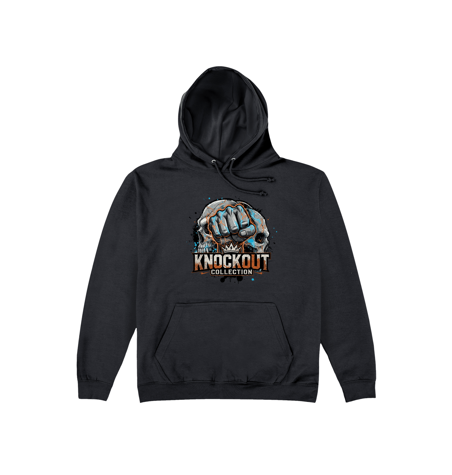 Deep Black Printed Hoody Front