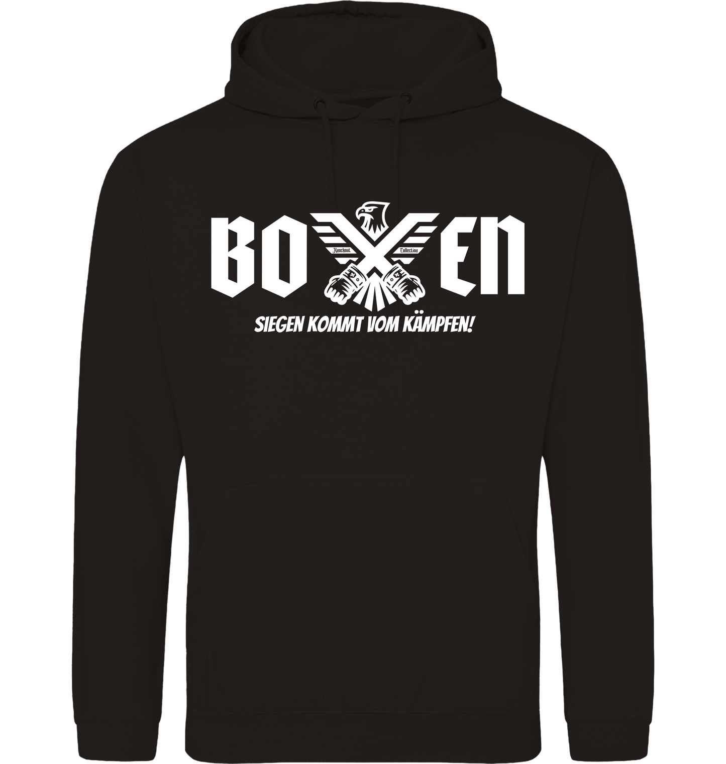 Deep Black Printed Hoody Front