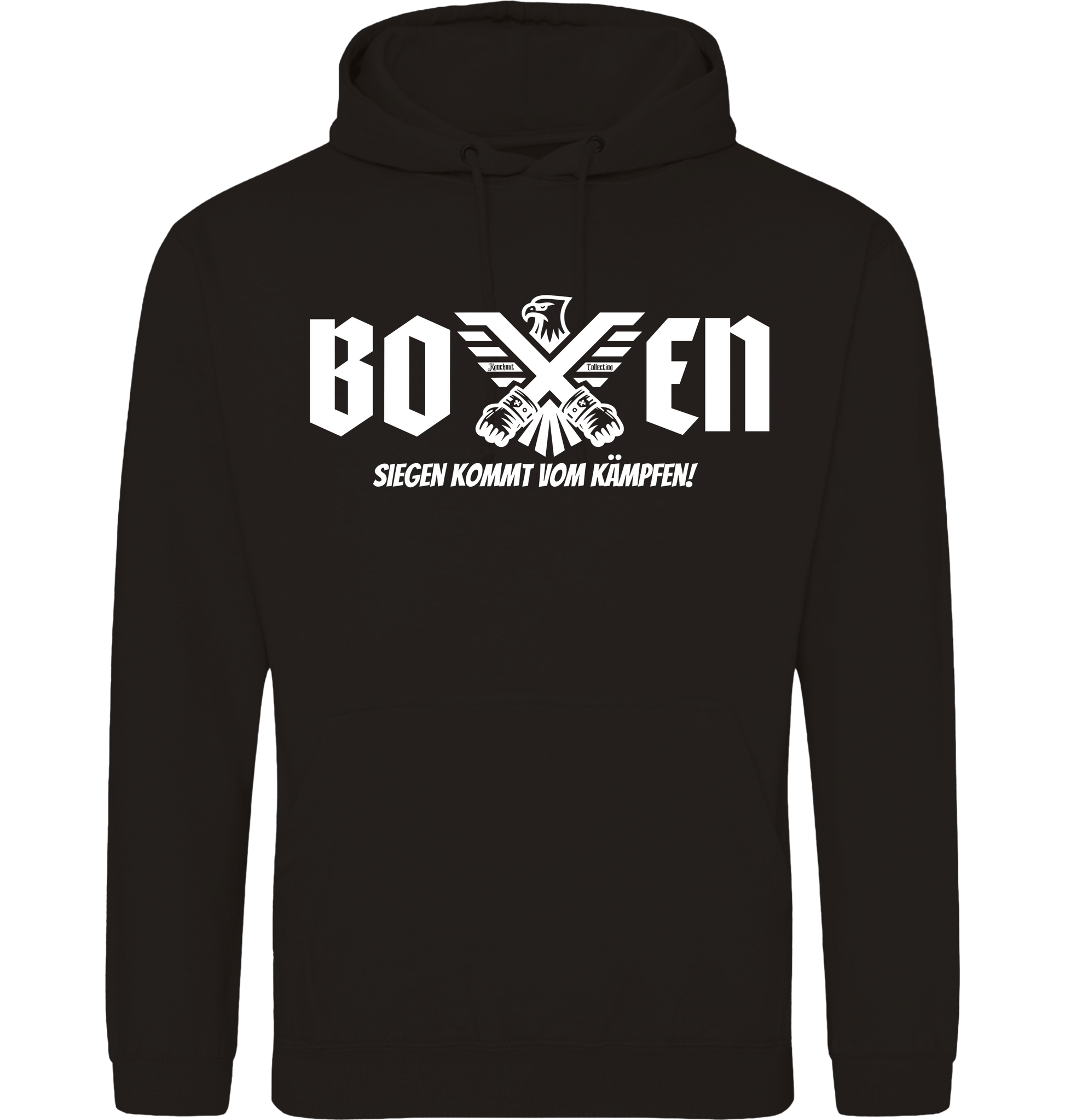 Deep Black Printed Hoody Front