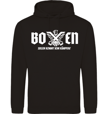 Deep Black Printed Hoody Front