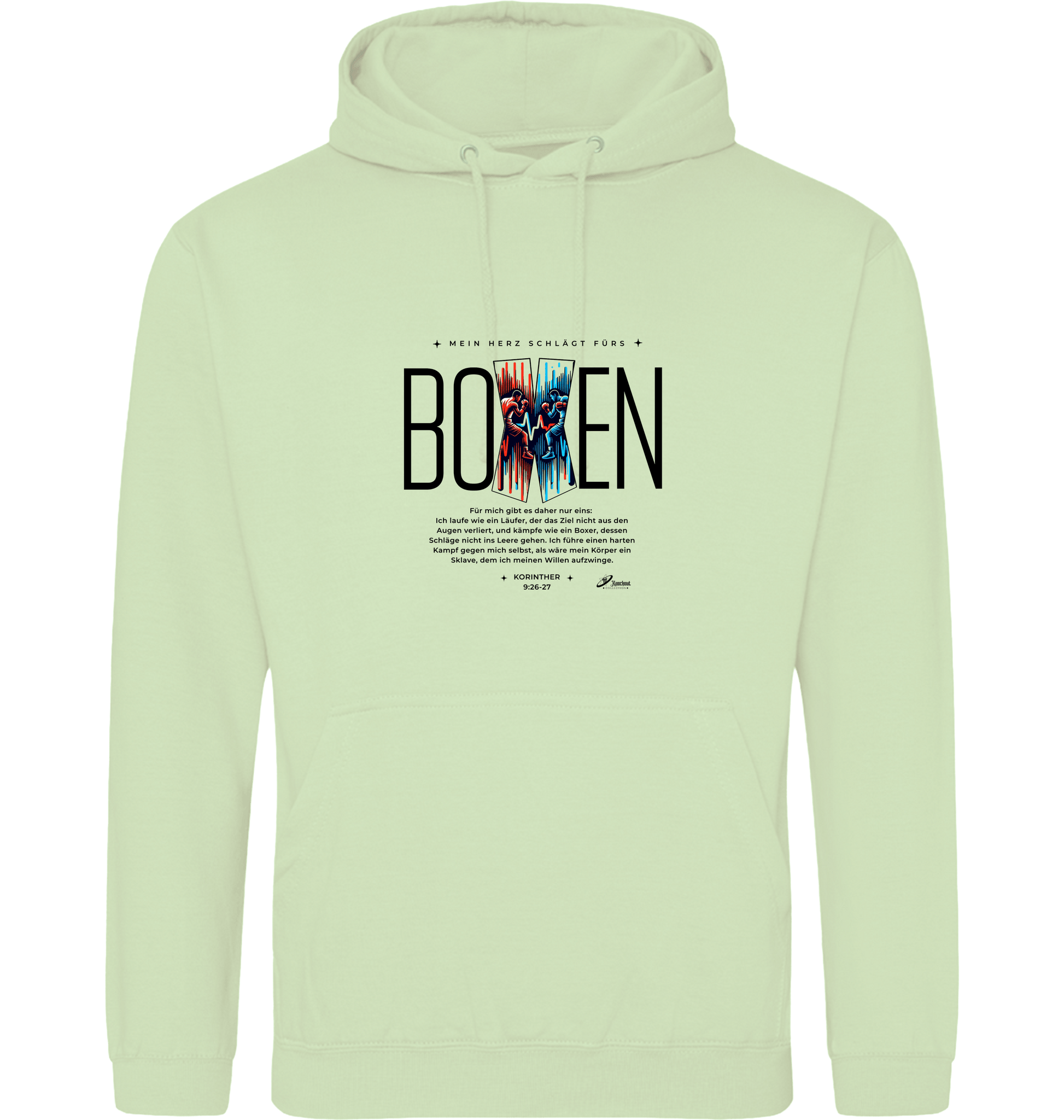 Pistachio Green Printed Hoody Front