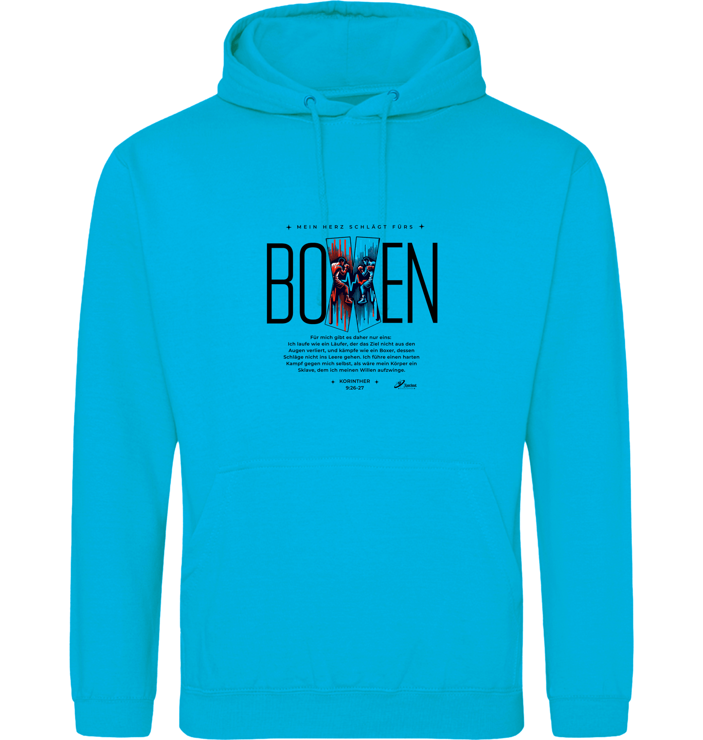 Hawaiian Blue Printed Hoody Front