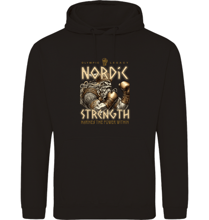 Deep Black Printed Hoody Front
