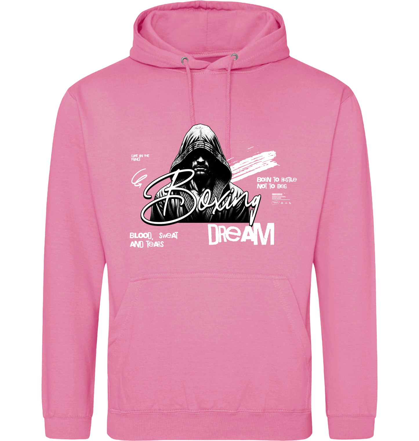 Bubblegum Pink Printed Hoody Front