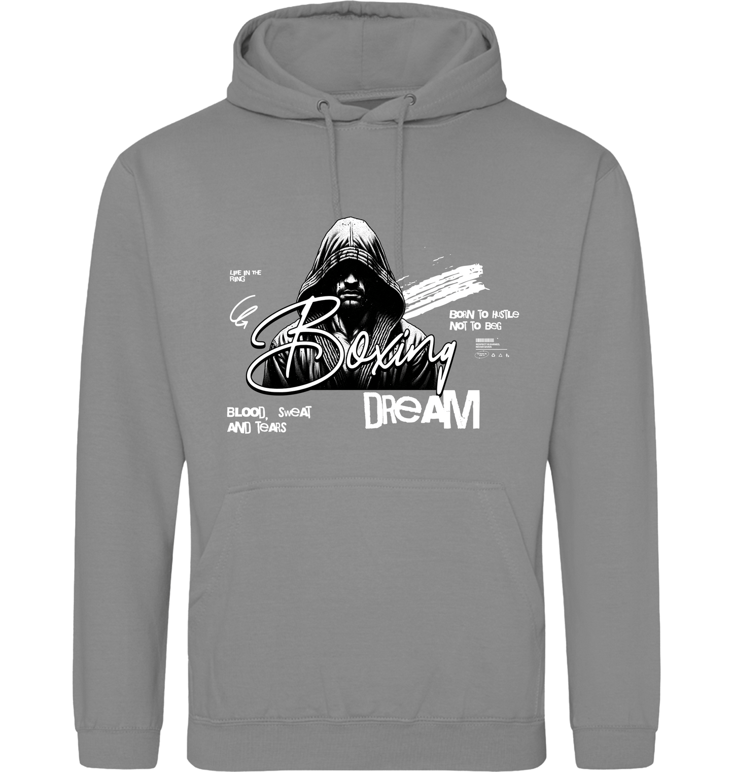 Platinum Grey Printed Hoody Front
