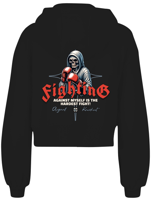Ladies Short Oversized Zip Jacke Boxen | Fighting
