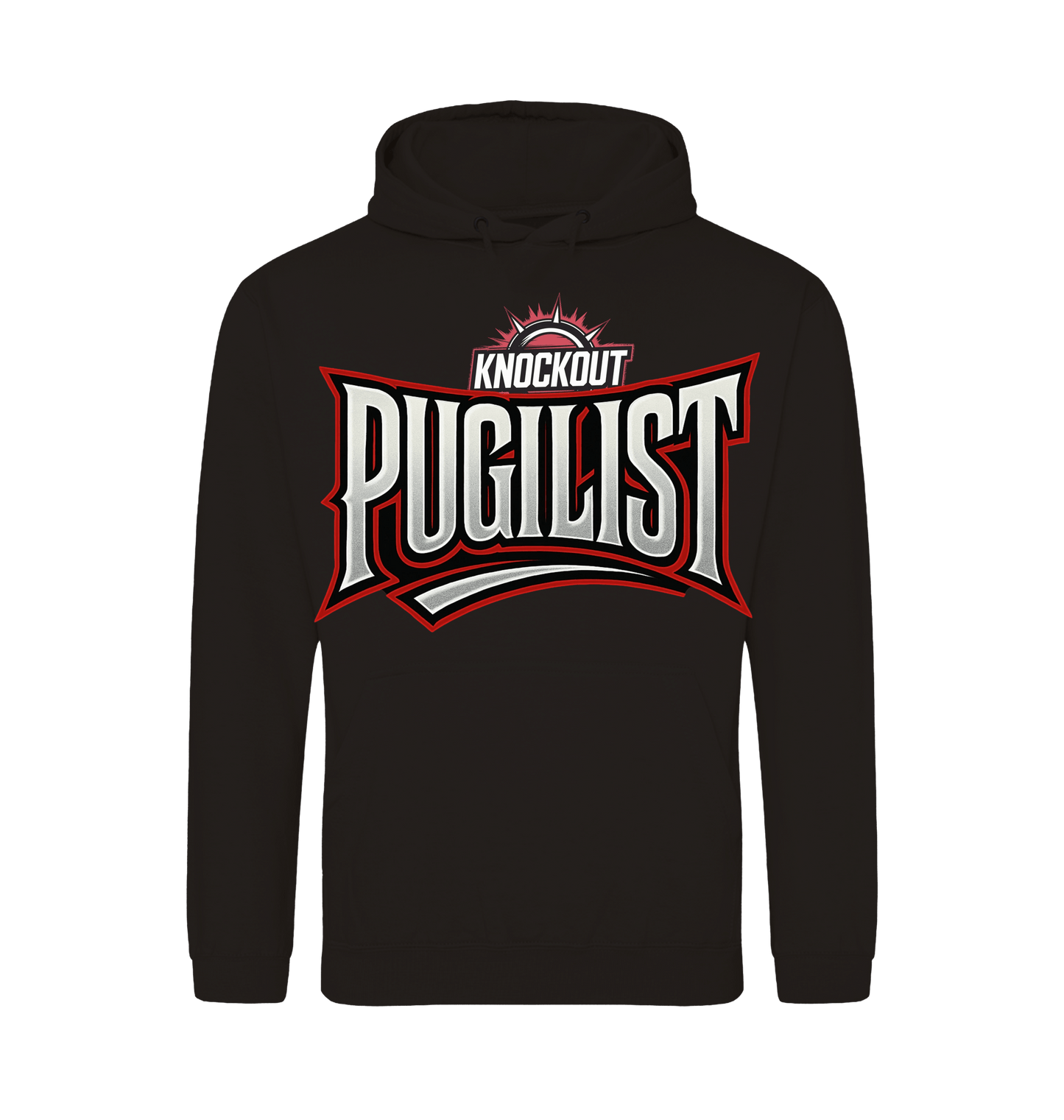 Deep Black Printed Hoody Front