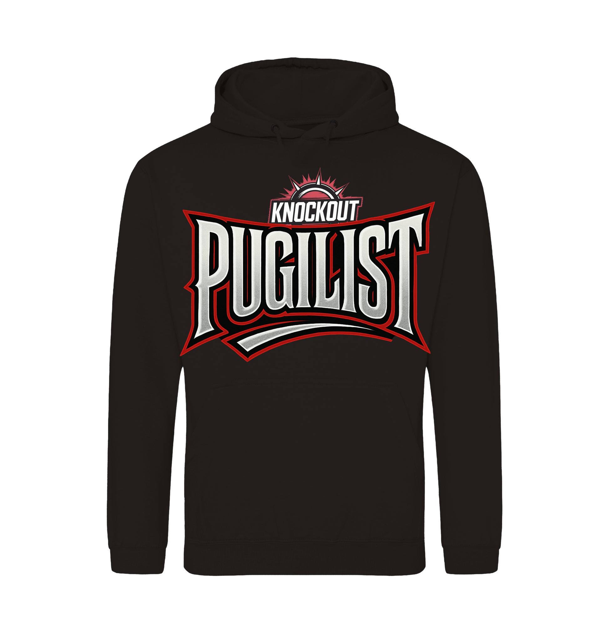 Deep Black Printed Hoody Front