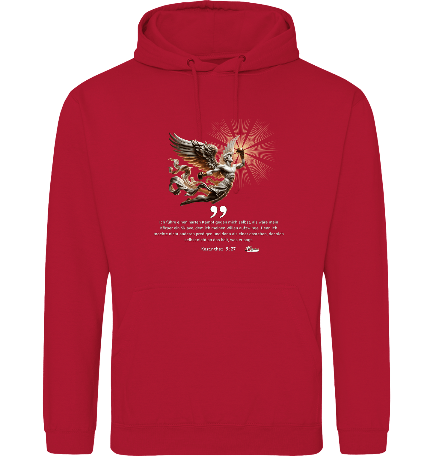 Fire Red Printed Hoody Front