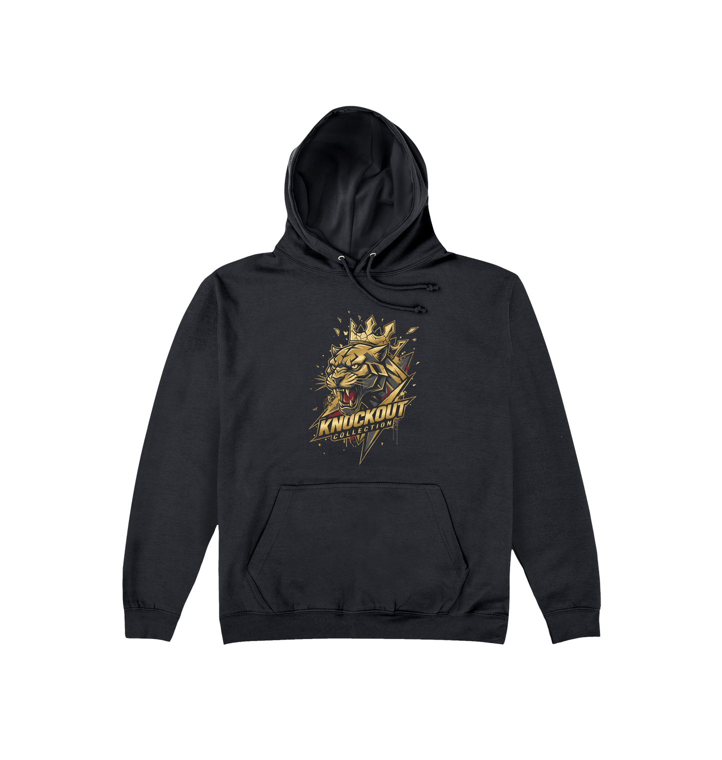Deep Black Printed Hoody Front