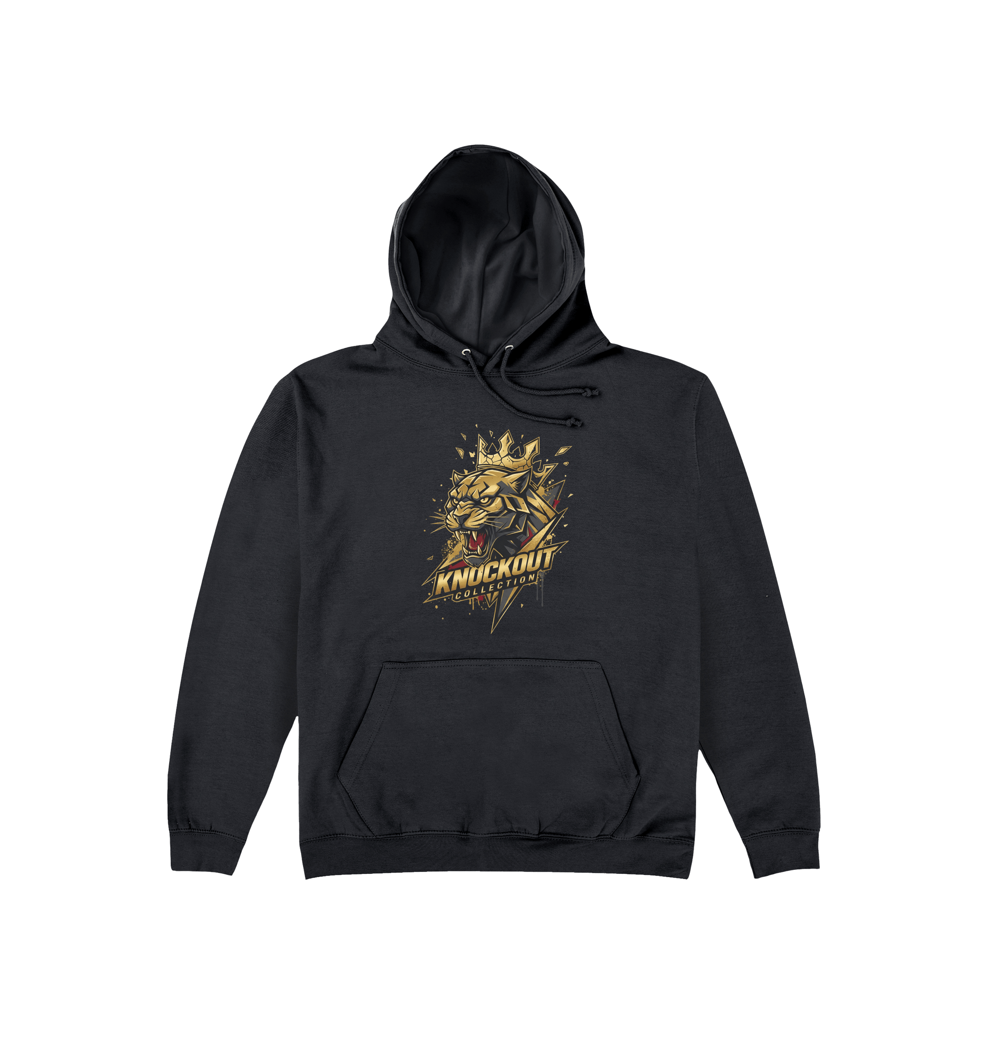 Deep Black Printed Hoody Front