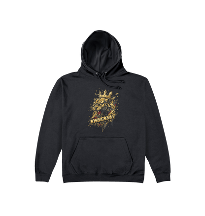 Deep Black Printed Hoody Front