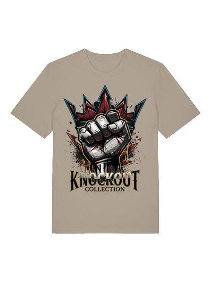 T-Shirt Classic Boxen Knockout Fist Beige Herren Vorderansicht Knockout Collection