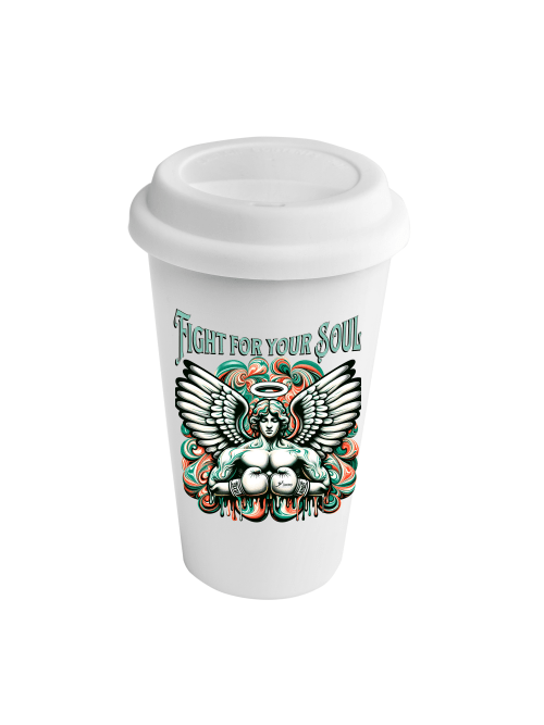 Coffee-to-Go Becher mit Abdeckung | Fight for your Soul
