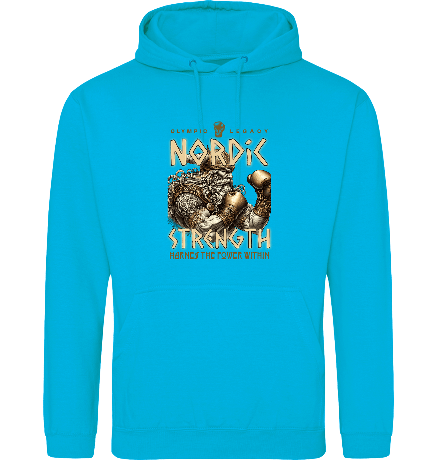 Hawaiian Blue Printed Hoody Front