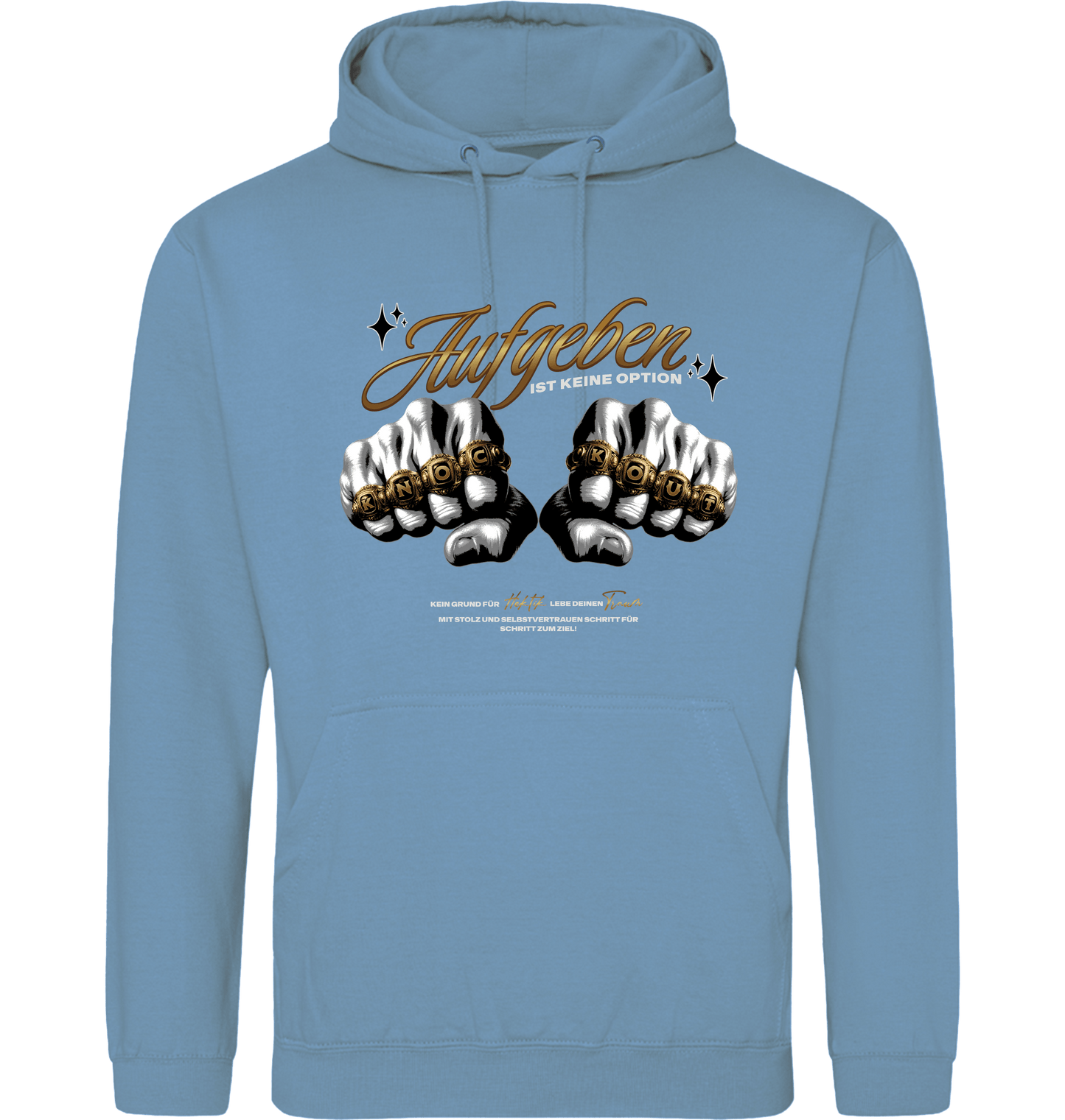 Cornflower Blue Printed Hoody Front