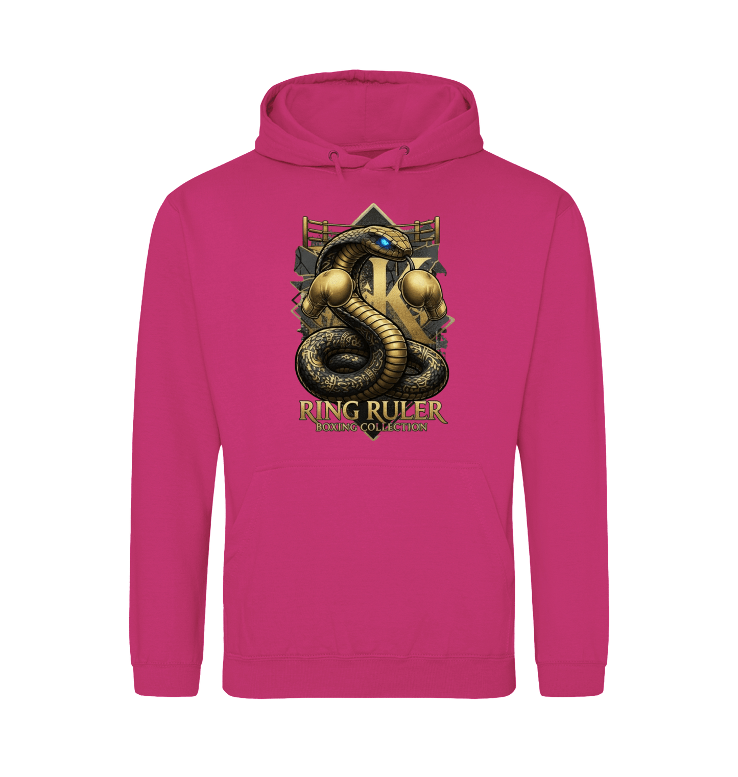 Hot Pink Printed Hoody Front