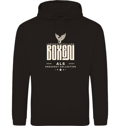 Deep Black Printed Hoody Front