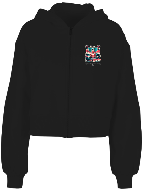 Ladies Short Oversized Zip Jacke Boxen | Keine Grenzen