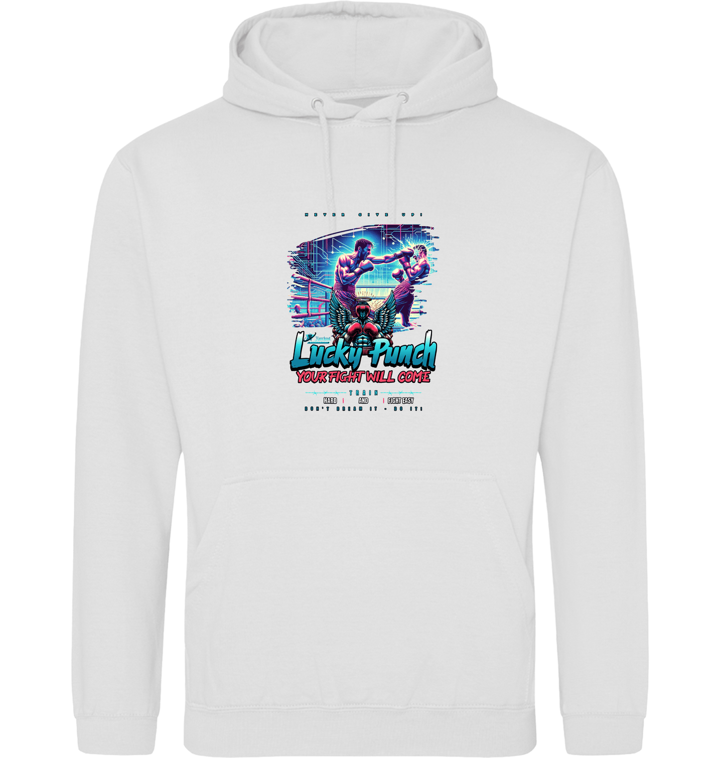 Arctic White Printed Hoody Front
