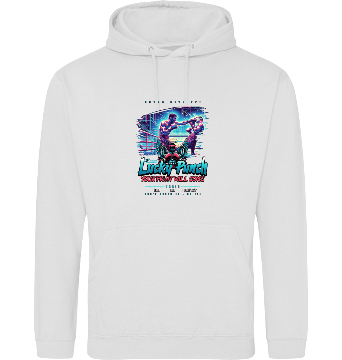 Arctic White Printed Hoody Front