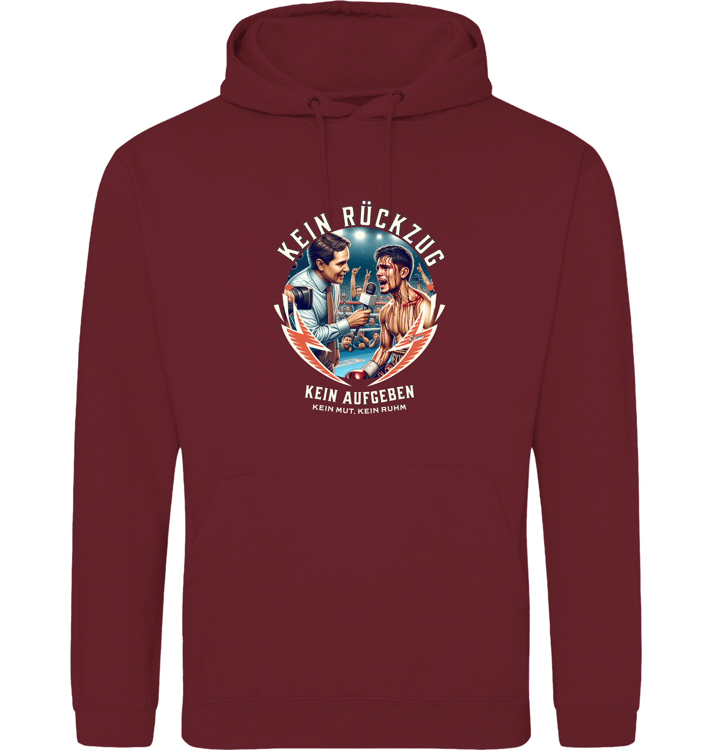 Burgundy Printed Hoody Front