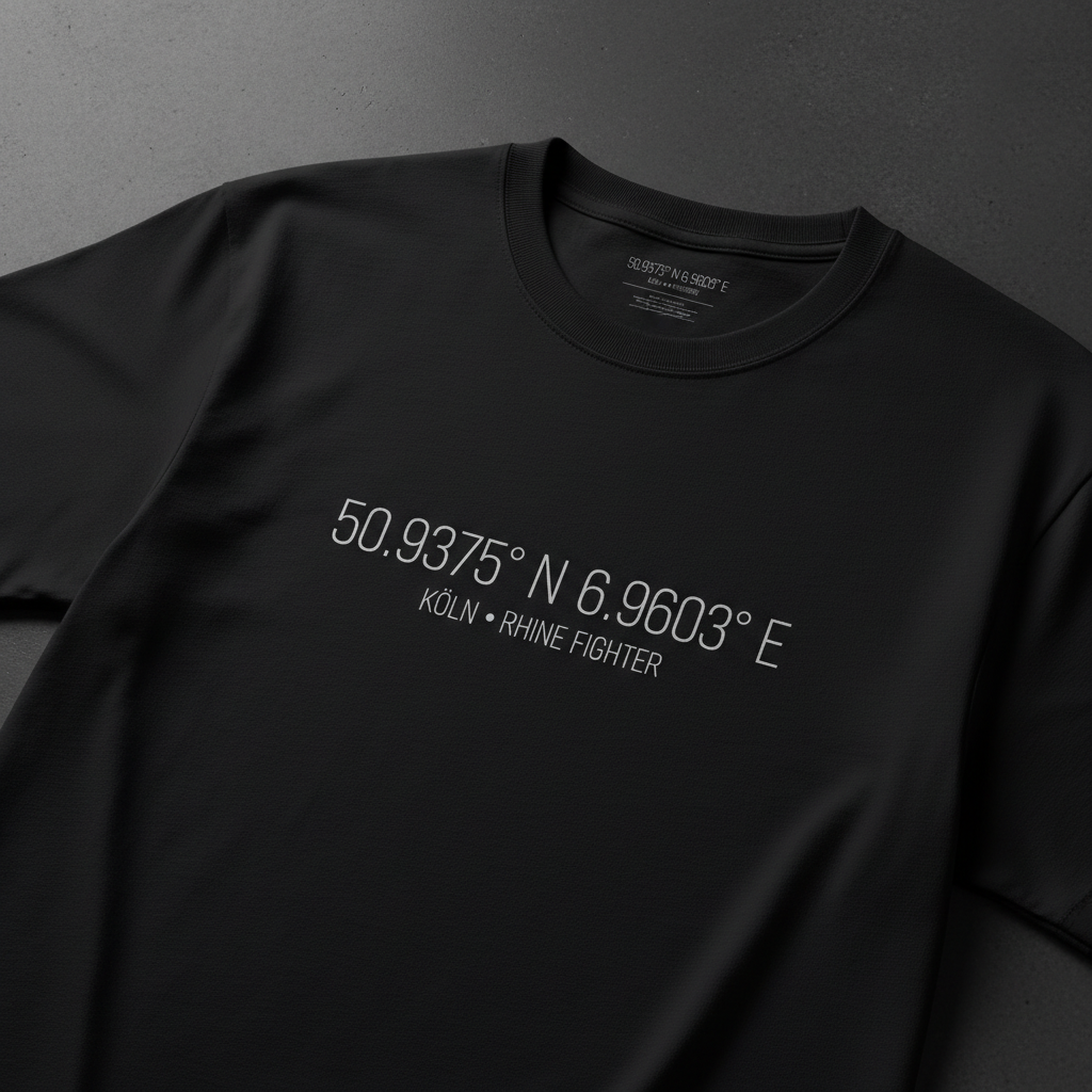 T-Shirt Classic Köln Koordinaten Schwarz Frontansicht Knockout Collection
