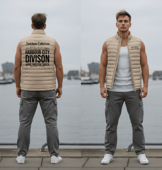 Steppweste Harbour City Gischt Desert Sand Frontansicht – Kieler Streetwear 54° Nord Knockout Collection